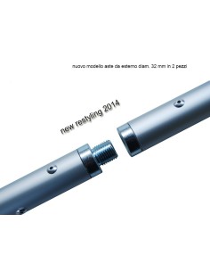 ASTA DA ESTERNO ALLUMINIO ANODIZZATO DIAM 32 MM IN 2 PZ