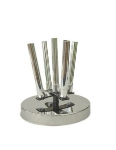 BASE OTTONE CROMO A 5 POSTI LUX