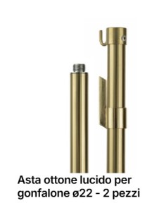 ASTA PER GONFALONE OTTONE LUX DIAM. 22 MM 2 PZ